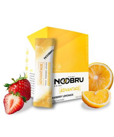 Noobru dvantage Nootropic - Delicious Nootropics Brain Supplement with 11 Active Ingredients - Natural Cognitive Enhancer - 20 Strawberry Lemonade Sachets - 1 Month Supply 20 Count (Pack of 1)
