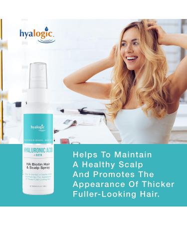 Hyalogic Biotin Hair Growth Spray with Hyaluronic Acid - Professional Hair Product for Thinning Hair - Healthy Scalp Hydration, Non-Greasy, Volumizing Hair Product (4 Fl oz) - Buy Online on GoSupps.com