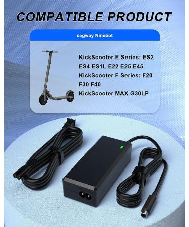 Segway Ninebot Charger 42V 1.7A | Compatible with ES2/ES4/E22/ES1L Electric Scooters | Replacement Charger for Ninebot Segway ES Series KickScooters - Buy Online on GoSupps.com