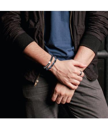CASSIECA 12Pcs Magnetic Hematite Bracelets for Men Women - Tiger Eye Rainbow Stone Beaded Bracelets for Anxiety Relief - Buy Online on GoSupps.com