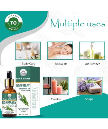 100% Pure Rosemary Essential Oil - Therapeutic Grade for Aromatherapy Hair & Skin Care - 1.01 fl oz - Buy Online on GoSupps.com