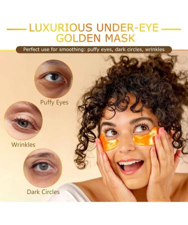 Under Eye Patches for Dark Circles & Puffy Eyes - 20 Pairs Golden Eye Masks to Reduce Wrinkles & Relieve Undereye Bags | Skincare Treatment for Adults - Buy Online on GoSupps.com