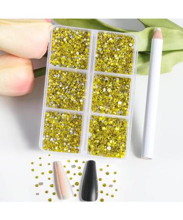 Beadsland 7200PC Flatback Rhinestones - Clear Nail Gemstones SS3-SS10 Lemon Yellow | DIY Handicrafts & Craft Projects - Buy Online on GoSupps.com