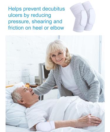 Sosation 8 Pcs Knit Elastic Heel & Elbow Protectors | Pressure Sore Relief & Skin Ulceration Protection for Elderly | Comfortable Elbow Sleeves (M - Buy Online on GoSupps.com