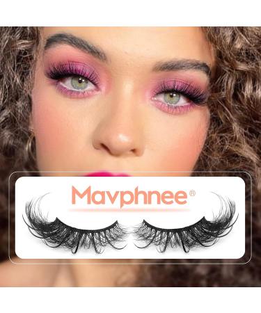 Mavphnee 7P Fox Eye Lashes: Fluffy D Curly Fairy Cat Eye Wispy Volume Russian Strip - 7 Pairs - Buy Online on GoSupps.com