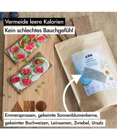 Buy AHO Ess ner Raw Food Bread 200g | Germinated Emmer Cereal | Organic Sprouts | Plastic-Free Packaging | Healthy International Shipping - Buy Online on GoSupps.com