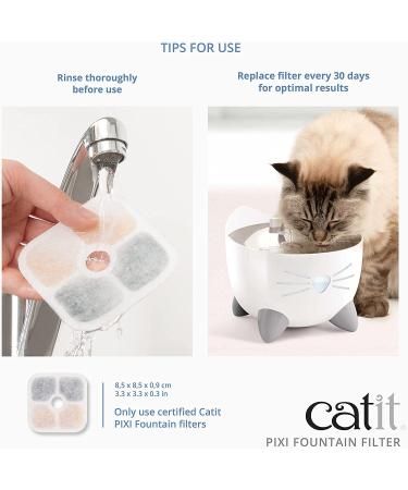 Catit PIXI Cat Drinking Fountain Filter 3-Pack - Triple Action Water Replacement Filter - Buy Online on GoSupps.com