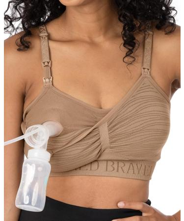 Kindred Bravely Sublime Pumping Bra - Hands-Free Nursing & Pumping Bra (B-D Cup) - Large Latte | Ideal for Moms - Buy Online on GoSupps.com