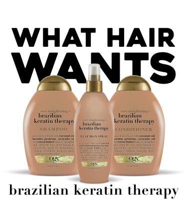 OGX Ever-Straightening + Brazilian Keratin Therapy Conditioner 13oz - Smooth & Strengthen Hair - Buy Online on GoSupps.com