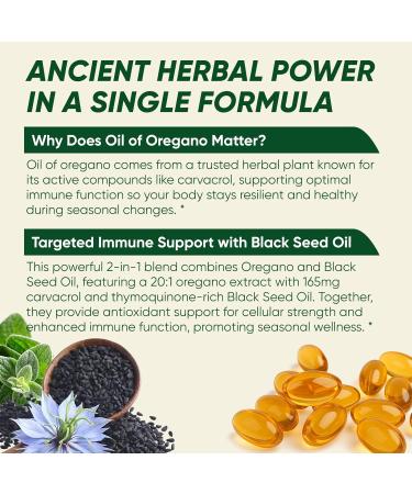 WGYPEU Oil of Oregano with Black Seed Oil 300 Softgels Supports Immune System and Digestion Micronutrients Oil of Oregano Black Seed Oil Non-GMO & Gluten Free - Buy Online on GoSupps.com