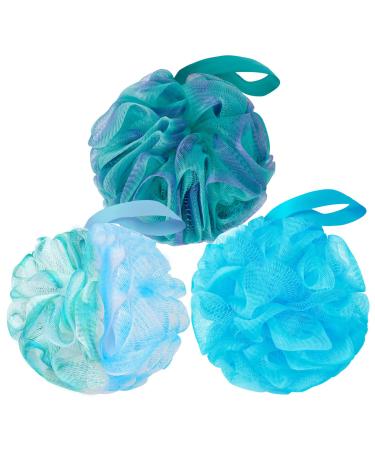 SAMEAT Loofah Sponge Soft Mesh Shower Puff Soft Mesh Exfoliator Pouf Shower for Women and Men Bath Accessories(3Pcs 75g/pc)