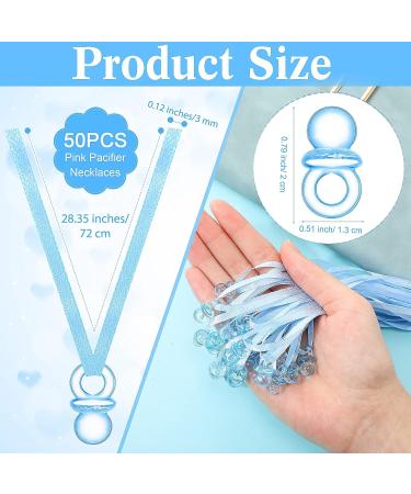 Wesiti 51 Pcs Baby Shower Game Wooden Bear Sign Set with 50 Pacifiers Necklace - Perfect for Gender Reveal Party Favor (Blue) - Buy Online on GoSupps.com