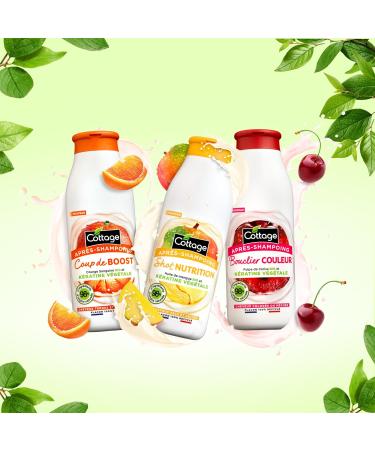 COTTAGE - Boost Conditioner with Plant Keratin and Organic Blood Orange - 98% ingredients of natural origin - Dull and limp hair - 100% recycled bottle - 250ml - Buy Online on GoSupps.com