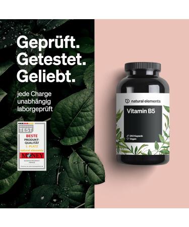 Vitamin B5 500mg Capsules - High Dose Pantothenic Acid - Vegan & Laboratory Tested - 240 Count - Made in Germany - Buy Online on GoSupps.com