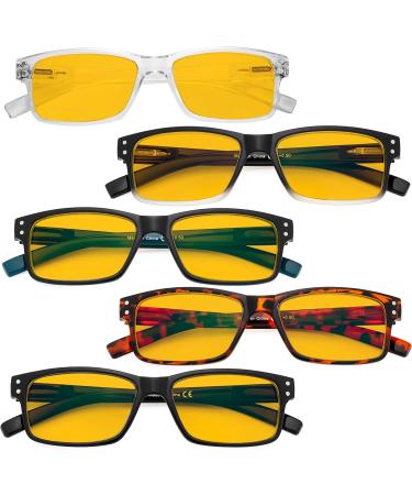 Eyekepper 5-Pack Classic Spring Hinge Reading Glasses | Blue Light Blocking Sun Glasses | 0.0 Diopters | International Shipping - Buy Online on GoSupps.com