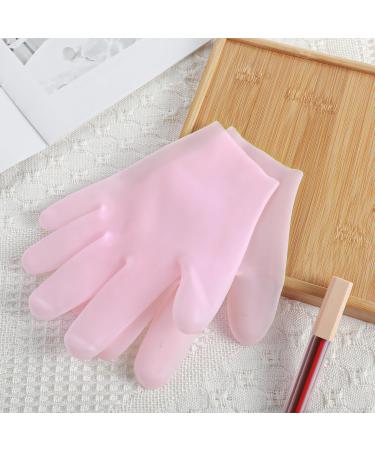 Sibba 2 Pairs Silicone Moisturizing Gloves Spa Gel Hydrating Gloves Women's Hand Care Gloves Anti Slip Aloe Lotion Gloves for Repairing Dry Hand Calluses Cracked Heels and Softening Rough Skin Pink - Buy Online on GoSupps.com