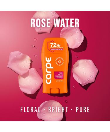 Carpe Underarm Antiperspirant and Deodorant Clinical strength with Rose Water scent Combat excessive sweating Stay fresh and dry Great for hyperhidrosis (Pack of 3) Rose Water 1.69 Fl Oz (Pack of 3) - Buy Online on GoSupps.com