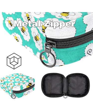 Stylish Menstruation Bag with Zipper | Cute Bee Pattern | Women's Tampon & Napkin Organizer | Perfect for Girls & Women - Buy Online on GoSupps.com
