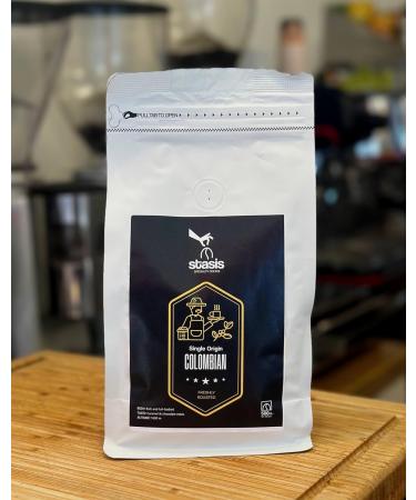 Stasis Specialty Coffee Colombian Arabica Coffee Beans 1 x 500g freshly roasted - rich and full-bodied medium roast captivating South American flavours - Buy Online on GoSupps.com