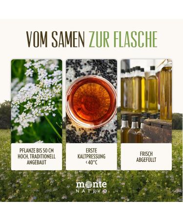  Monte Nativo Monte Nativo Black Cumin Oil (2 x 500ml) - Black Nigella Oil Unfiltered - Black Cumin Oil - Black Cumin Oil - Pure Natural - - Buy Online on GoSupps.com