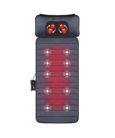 Comfier Massage Mat, Full Body Heating Massage Pad with Movable Shiatsu Neck Massage Pillow, 10 Vibrating Motors & 4 Heating Pad, Neck,Shoulder Back Massager, Gifts for Men Dad - Buy Online on GoSupps.com