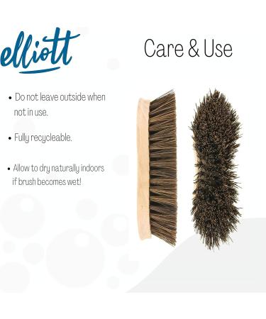 Elliott Wooden Hand Scrubbing Brush - Stiff Bassine Bristles, Heavy Duty, Water Resistant | Natural Fibres, Long Lasting - Multipurpose Single Brush - Buy Online on GoSupps.com