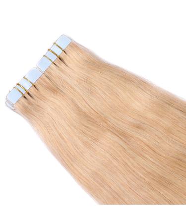 Tape In Hair Extensions #18 Nature Ashblond - 40 cm | 50 Bricks of 100% Remy Real Hair | Adhesive Tape Tressen by Novon Hair Extensions - Buy Online on GoSupps.com