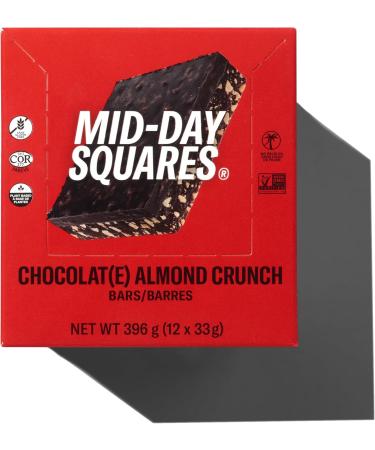 Mid-Day Squares Almond Crunch Bars 33g each 3 Packs (36 Squares) | Made with Real Chocolate 6g Plant Protein 4g Fiber Gluten Free Certified Vegan Almond CRUNCH 12 Count (Pack of 3) - Buy Online on GoSupps.com
