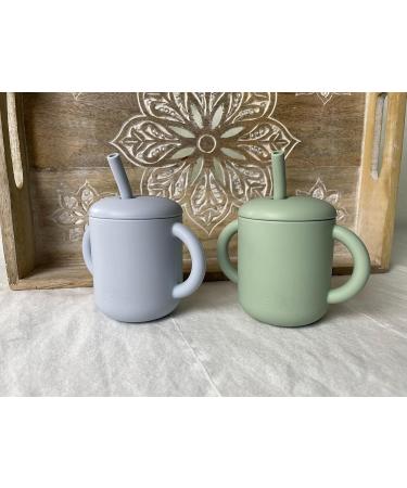 Jane and Kate 2-Pack Food Grade Silicone Training Cup and Straw | 5oz Spill Proof - 6 Months+ | Green & Blue - Buy Online on GoSupps.com