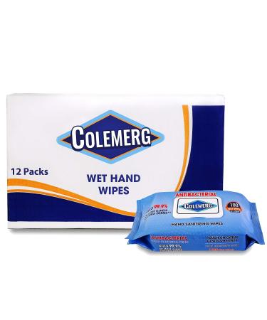 Colemerg Cleansing Hand Wipes - 100 Count, Pack of 12 | Everyday & Travel Friendly - Buy Online on GoSupps.com