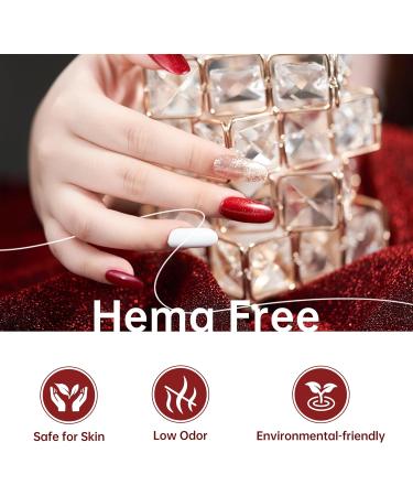 Beauty7 Gel Nail Polish Set 6 Colors Red Glitter Milky UV LED Gel Nail Polish Soak Off Nail Gel Nail Design Nail Art Set - Buy Online on GoSupps.com