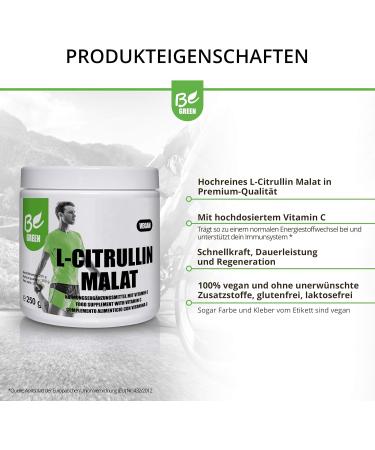Buy Begreen L-Citrullin Malate Powder | 2:1 L-Citrullin-DL Malate & High-Dose Vitamin C | Boost Performance & Reduce Fatigue | Made in Germany - International Shipping Available - Buy Online on GoSupps.com
