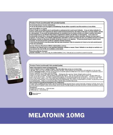 Melatonin 10mg - Fast Action - Sugar Free - Sleep Aid - Liquid - Maximum Absorption - Great Taste - Vegan - Gluten Free - Made in Canada (115ml) - Buy Online on GoSupps.com