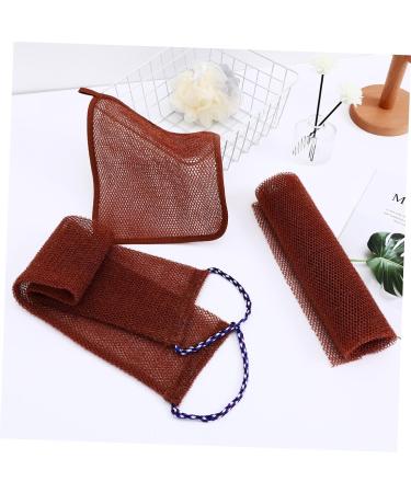 Beavorty 1 Set Bath Towel Back Body Scrubber Exfoliating African Net Back Scrubber with Handles Brown Nylon - Buy Online on GoSupps.com