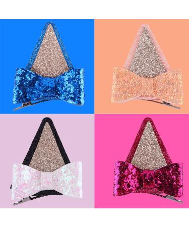 amangul 2x Get-ready-to-shine! Girls Barrettes Ears Animal Ears Hair Clip Set with Shinning Glitter Versatile Barrettes(Blue) - Buy Online on GoSupps.com