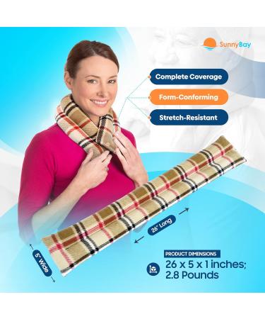 SunnyBay Microwavable Heating Pad for Neck and Shoulder Relief - 26x5 Inches, London Plaid - Buy Online on GoSupps.com