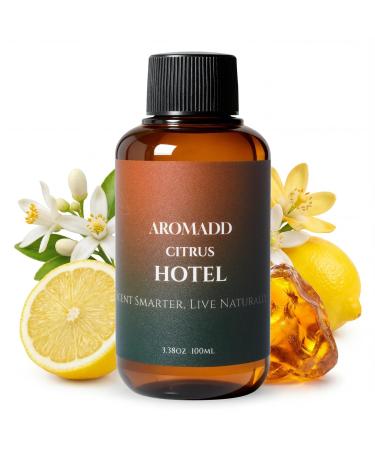 Aromadd Citrus Hotel Diffuser Oil Inspired by Luxury Hotel Scent, Essential Oils for Waterless Diffuser, Luxury Lemon & Bergamot, Long-Lasting & Natural Home Fragrance - 3.38 fl oz (100 mL) Citrus Hotel 3.38 Fl Oz (Pack of 1)