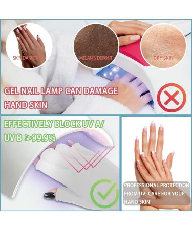 UPF50+ UV Gloves for Gel Nail Lamp - Manicure Protection for Nails & Skin - White (1 Pair) - Buy Online on GoSupps.com