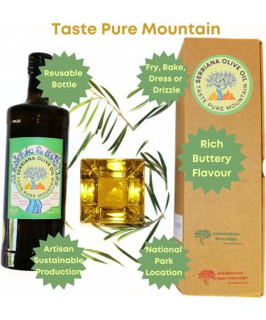 Serriana Premium Extra Virgin Olive Oil - Spanish Mediterranean Mountains - 750ml Glass Bottle - Buy Online on GoSupps.com