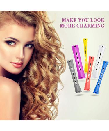 60-Piece Hair Perm Rods Set with Tail Comb - Plastic Perming Rods in 6 Sizes for Hair Curling and Styling - Buy Online on GoSupps.com