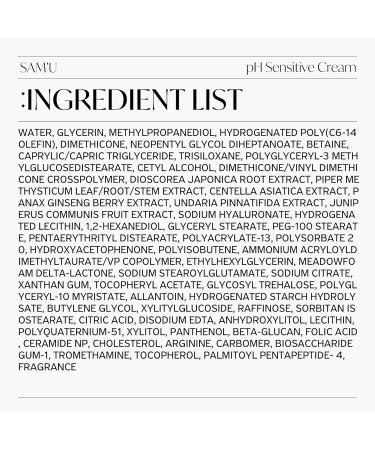 SAM U PH Sensitive Cream | Hydrating Korean Face Moisturizer for Men & Women | Ceramides for Sensitive & Dry Skin | Daily Moisturizer (1.69 Oz - Buy Online on GoSupps.com