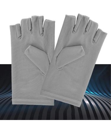 Professional 1 Pair UV Gloves For Nails Art Light Protection Gel Polish Manicure Care Fingerless Moisturizing Hand Protector Manicure Tools (Grey) - Buy Online on GoSupps.com