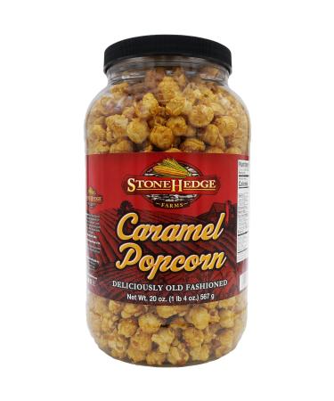 Stonehedge Farms Caramel Flavored Popcorn Barrel - 20 Ounces - Delicously Old Fashioned - In Reclosable Container - Made in the USA Caramel 1 Pack