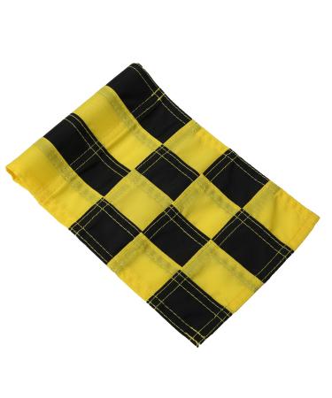 WNSC Golf Flag, Checkered Hole Pole Cup Flags, Nylon for Backyard Outdoor Black,Yellow