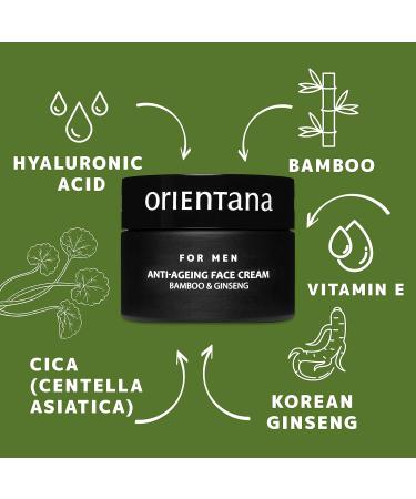 Orientana - Natural Face Cream For Men | Bamboo And Ginseng | Anti-Ageing Face Cream | Regenerates Nourishes Moisturizes | Smoothes & Reduces Wrinkles - 50g - Buy Online on GoSupps.com