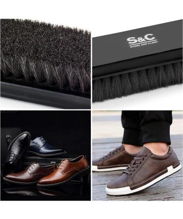 Stone and Clark Premium Black Horsehair Shoe Brush - 100% Horse Hair Bristles, Beech Wood Handle - Shoe Polish Perfection - Buy Online on GoSupps.com