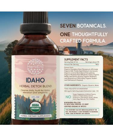HerbEra Idaho Herbal Detox Blend - USDA Organic Extract Made in USA | Immune & Liver Support Liquid Drops | Dandelion Root Licorice Milk Thistle Rhodiola Mullein Leaf | 2 fl oz - Buy Online on GoSupps.com