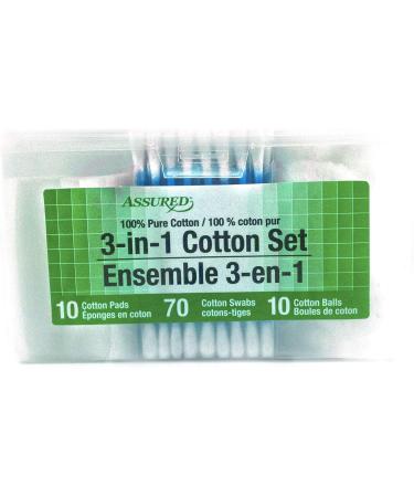 Shop Assured Cotton Pads Swabs & Balls - 3-in-1 Set (90 Items) | Blue Purple & White - International Shipping Available - Buy Online on GoSupps.com