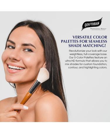 Graftobian HD Glamour Cr me Foundation Palette - Highlight & Contour Light | 5 Color Cream Makeup Palette for Full Coverage and Definition - Light Skin Tones - Buy Online on GoSupps.com