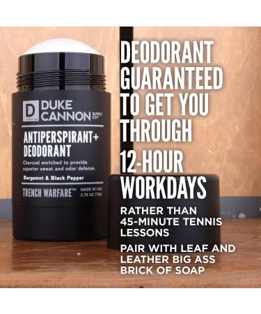 Duke Cannon Trench Warfare Antiperspirant + Deodorant for Men - Bergamot & Black Pepper 2.75 Oz - Buy Online on GoSupps.com
